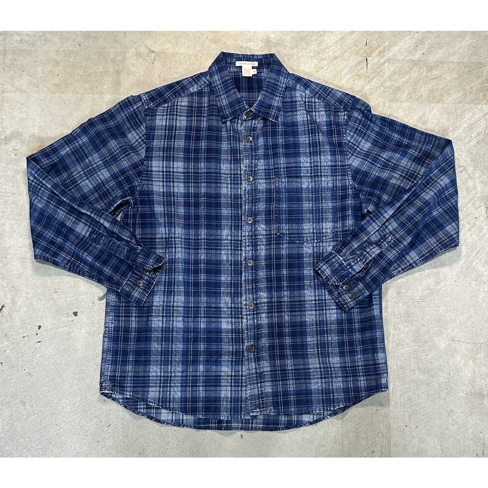 Carbon 2 Cobalt Blue Long Sleeve Striped Corduroy Button Down Shirt Sz M